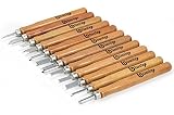 Bastex Carbon Steel Wood Carving Chisel Set for Kids and Beginners. Knives for Woodworking and Engraving. Equipped with Easy to Use Wood Handles.