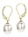 18K Gold Freshwater Cultured Pearl Drop Dangle Earrings Leverback 8-9mm Pearl Jewelry for Women