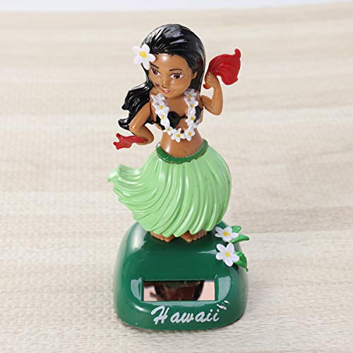 image for Amosfun Dashboard Hula Girl Bobble Head Solar Powered Hawaiian Hula Sh
