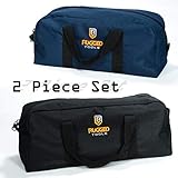 Rugged Tools Tool Bag Combo - Includes 1 Small & 1 Medium Toolbag - Organizer Tote Bags for Electrician, Plumbing, Gardening, HVAC & More