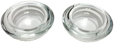 Luminessence Round Glass Tealight Candleholders ~ Set of 2
