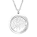 Zysta Essential Oil Diffuser Tree Life Necklace - Fragrance Aromatherapy Perfume Pendant Stainless Steel Locket with 6 Refill Pads and 24 Inch Chain