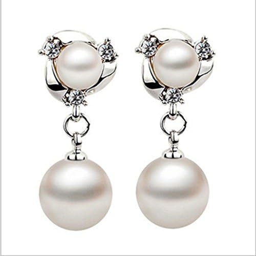 Idlespace Silver Plated for Women Accessories Hook Drop Dangle Hanging Earring Gem Eardrop Crystal Pearl Ear Stud Earrings Wedding Jewelry