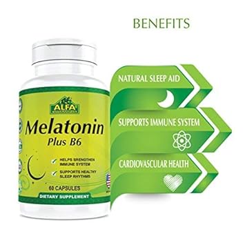 Amazon.com: Melatonin Plus B-6 Supplement with 5MG by ALFA VITAMINS - Sleep Cycle Regulator - Cardiovascular Health - Immune System - 60 Capsules: Health ...