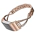 Wearlizer Replacement Compatible with Fitbit Charge 2 Bands for Women Metal Bangle/Bracelet/Assesories/Straps/Wrist Band for Fitbit Charge hr 2 Women Small Large Polished-Rose Gold