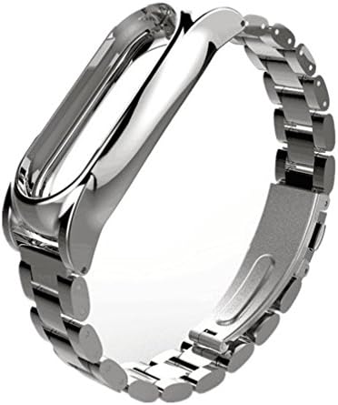 VESNIBA Magnet Stainless Steel Luxury Wrist Strap Metal Wristband 14-21CM For Xiaomi Mi Band 2 (Silver)