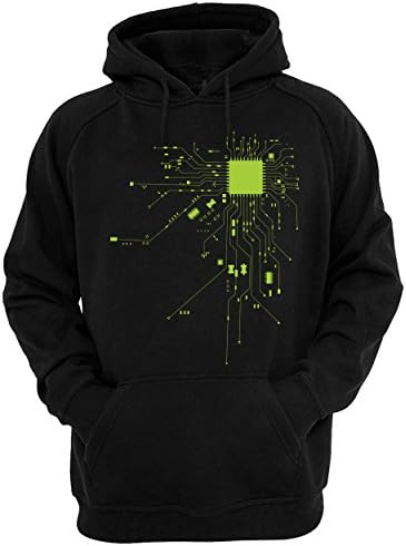 CPU Motherboard Heart Robot Computer Nerd Tech Adult Hoodie (2XL)