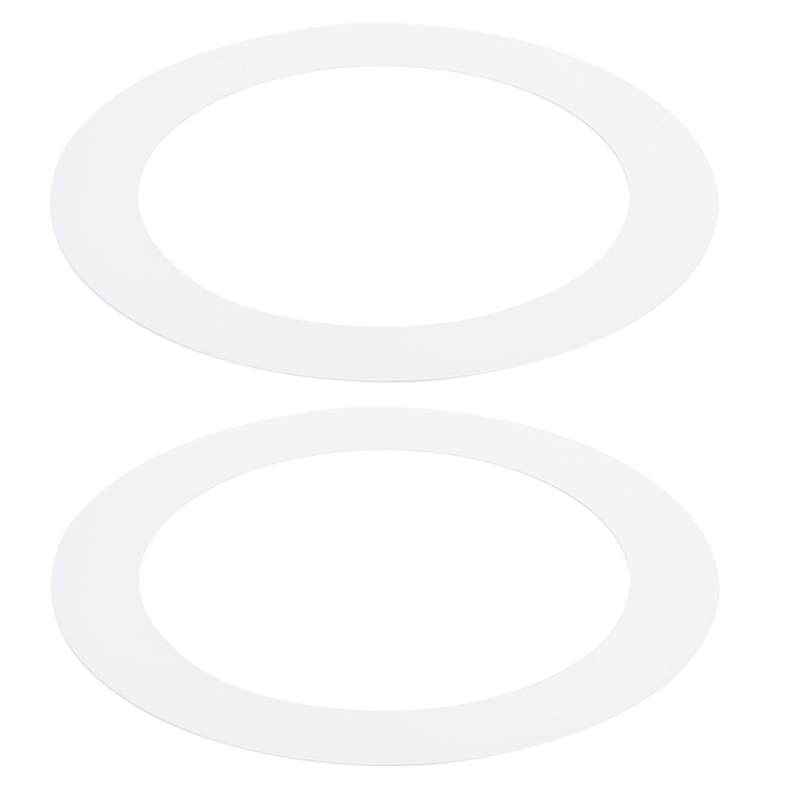 PATIKIL 7.76" ID 9.45" OD Goof Rings for Recessed Light, 2 Pack Matte White Goof Metal Trim Ring Lighting Fixture for Ceiling Wall Recessed Can Downlights — image 1