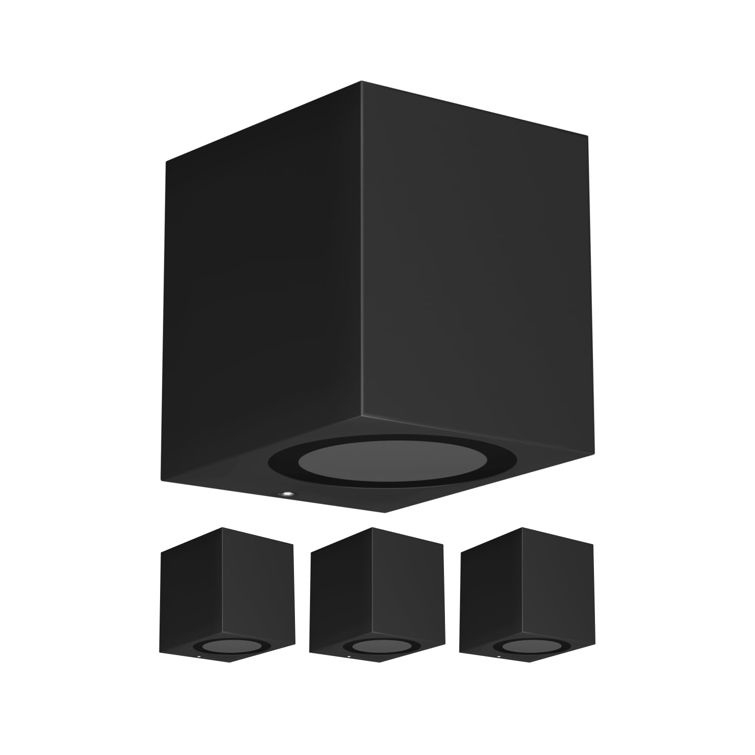 ledscom.de 4 pcs. wall Light ALSE for Outdoors, IP54, Downlight, Black matt, Angular, 1x GU10 max. 35W