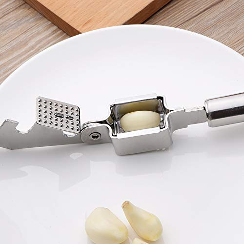 Garlic Press, Stainless Steel Garlic Mincer, Crusher, Smasher, Rocker with Sturdy Construction - Professional Food Grade, Rust proof, Easy Squeeze and Clean, Dishwasher Safe, By Venoya - Thumbnail 2