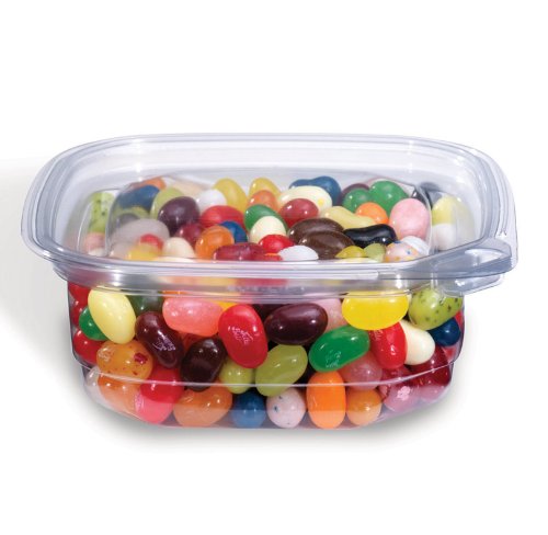 Placon EV1-08, 8 Oz Evolutions Tamper-Resistant Clear Square Deli PET Base with Lid, Take Out Disposable Catering Food Containers with Matching Lids (50)