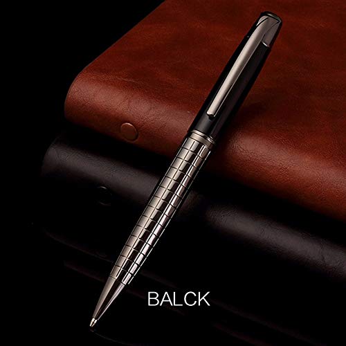 Bolígrafo Giratorio de Metal, Bolígrafos Ejecutivos, Bolígrafo de Acero Inoxidable de 1,0 Mm de Punta Media para Estudiantes de Oficina, Profesores, Negocios (Negro)