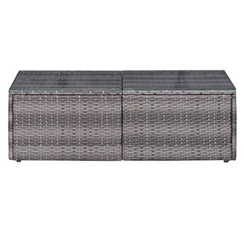 vidaXL Garten Sofagarnitur mit Polstern Kissen 6-TLG. Gartensofa Gartenmöbel Lounge Set Gartenset Sitzgruppe Sitzgarnitur Gartengarnitur Poly Rattan Grau – Bild 6