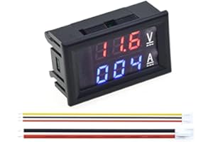 RELAND SUNG Mini Digital Voltmeter Ammeter DC 100V 10A Panel Amp Volt Voltage Current Meter Tester 0.28' Blue Red Dual LED Display