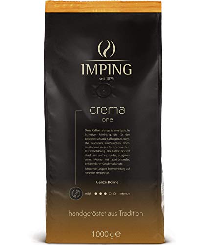Crema One Schümli Kaffee Geröstete Kaffeebohnen 1kg - Stärke 3/5 - Schweizer Mischung Ganze Bohnen 70% Arabica 30…