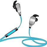 PYRUS Wireless Headphones Sport Stereo In Ear Earphones Noise-Cancelling Bluetooth Headsets Sports&running in Gym for iPhone,iPad, Samsung and Android Smartphones-Blue