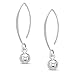 Sterling Silver Ear Wire Threader Ball Drop Earrings 6mm - Threader Ball Dangling Earrings