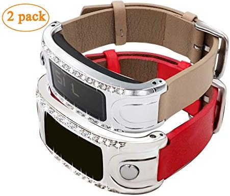 KingBaas Replacement Accessory Watch Metal Frame Genuine Leather Band Compatible Garmin Vivofit and Garmin Vivofit 2, NOT for Garmin Vivofit 3/JR/HR (No Tracker)