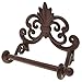 Comfify Fleur De Lis Cast Iron Toilet Paper Roll Holder - Cast Iron Wall Mounted Toilet Tissue Holder - European Victorian Design - 7.9x4.3x6.3 - with Screws and Anchors - Rust Brown