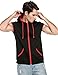 Coofandy Mens Casual Sleeveless Hoodie Zip Up Vest with Pockets, Black, XX-Large