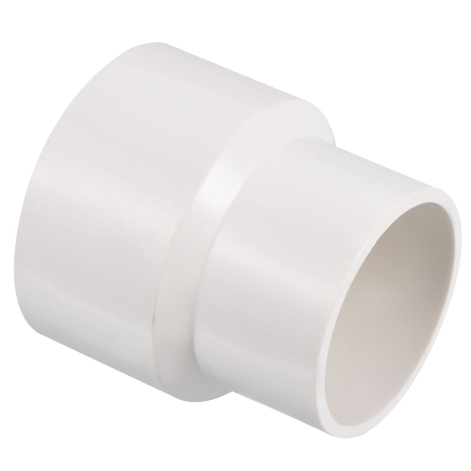 PATIKIL PVC Reducer Pipe Fitting 63x50mm, Straight Coupling Adapter Connector, White