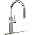 KOHLER 22972-VS Crue Pull Down Kitchen Pull-Down Sprayer with Multi Function Spray Head, Vibrant Stainless