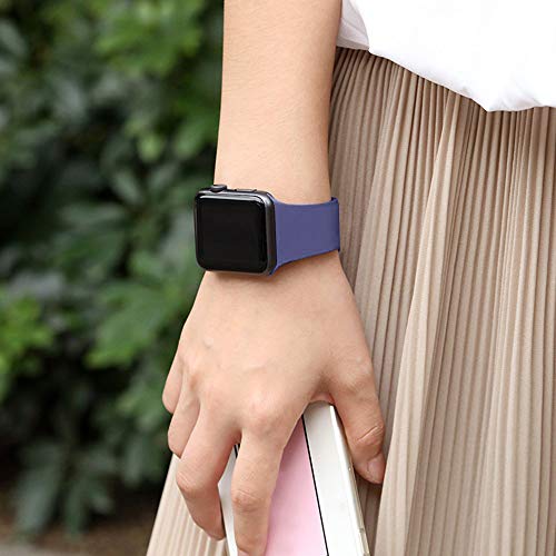 DaQin Compatible with Apple Watch Band 44mm 42mm, Sport Replacement Bands for iWatch Series 4 Series 3/2/1, Blue Gray, S/M
