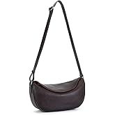 Leather Crossbody Bag Purse for Women Men Crescent Shoulder Bag Medium Cross Body Dumpling Bag Half Moon Adjustable