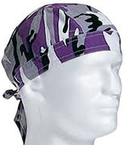 Purple Camouflage Doo Du Rag Bandana Wrap and Sticker Camo Skull Cap