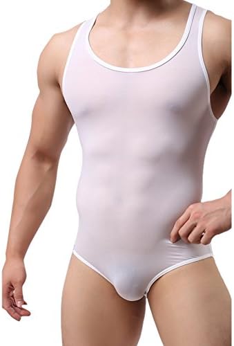 Igeon Men's Soft Smooth Work Out Swimsuit Gym Fitness Bodysuit Jumpsuits