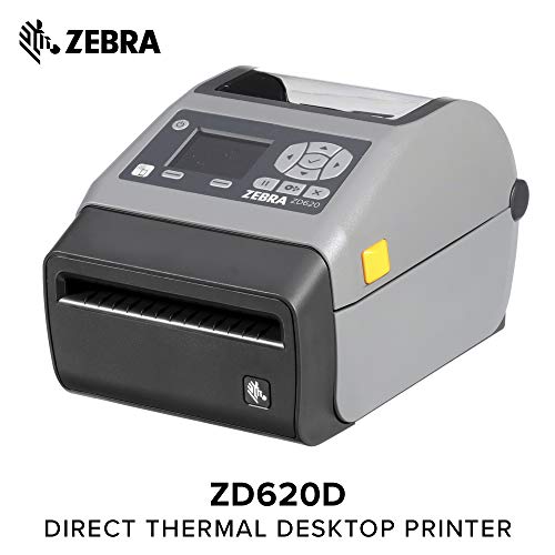Zebra - ZD620d Direct Thermal Desktop Printer for Labels and Barcodes - Print Width 4 in - 203 dpi - Interface: Bluetooth LE, Ethernet, Serial, USB - Cutter Preinstalled - ZD62042-D21F00EZ