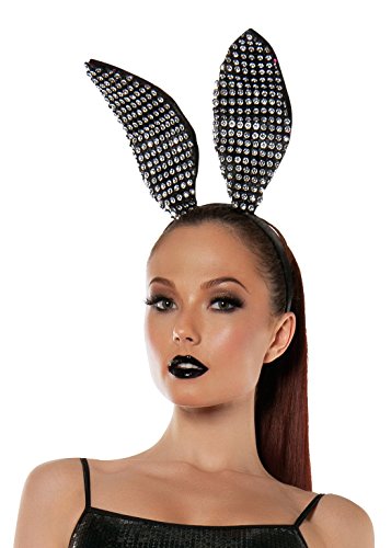 Starline Women's Sparkle Bunny Ears Headband Accessory, Black, One Size - Thumbnail 2