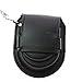 ZIJAE Black Leather Chain Pocket Watch Holder Storage Case Box Coin Purse Pouch Bag