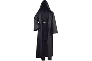 FORWACOS Adult Tunic Costume for Jedi Outfit Skywalker Halloween Cosplay Costume Hooded Robe Cloak Full Set Uniform