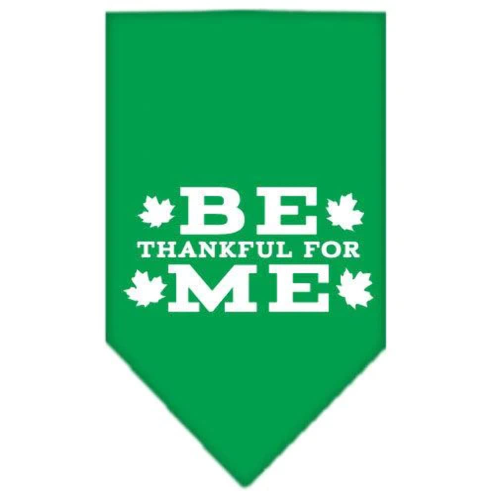 Mirage Be Thankful for Me Screen Print Dog Bandana, Large, Emerald Green