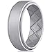 Egnaro Silicone Wedding Rings Mens, Inner Arc Breathable Design Silicone Rings for Men, 7 Rings / 4 Rings / 1 Ring Step Edge Rubber Wedding Engagement Bands Comfort for Workout, 8mm Wide-2mm Thick