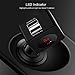 Uverbon Car Charger, 5V/3.1A 4 USB Port Safe Smart Quick Car Charger Adapter Volt Meter Car Battery Monitor with LED Voltage & Amps Display for iPhone Xs/X/8/7,Samsung Note 9/ Galaxy S9/ S8/S7- Black