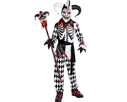 AMSCAN Sinister Jester Halloween Costume for Boys, Extra Large, with Included Accessories