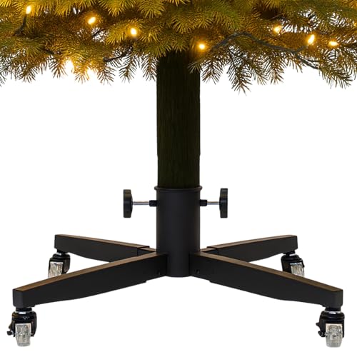 Metal Rolling Christmas Tree Stand with Heavy-Duty Caster Wheels - Premium Stand