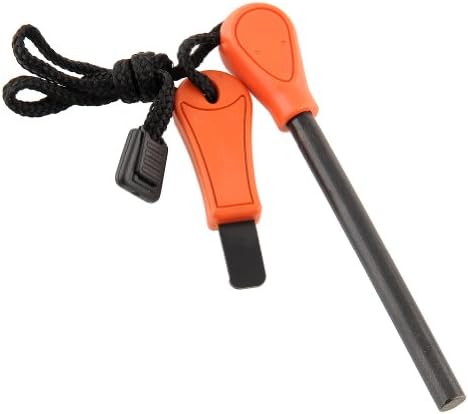 Grand Large Big Jumbo Mega Ferro Fire Starter Stick Flint Magnesium Spark Rod Accessories For Camping, Hiking, Outdoor, Survival, Emergency, Waterproof, Plastic Handle, Lanyard