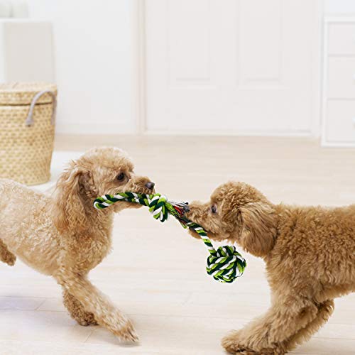 Kamots Beauty Dog Rope Toys, Puppy Chew Toys, Puppy Teething Toys, Dog Toy Ball, Dog Flying Discs, Dog Toys Set for Small Medium Pet Aggressive Chewers