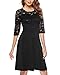 Women’s Vintage Floral Lace Cocktail Party Swing Dress with 3/4 Sleeves