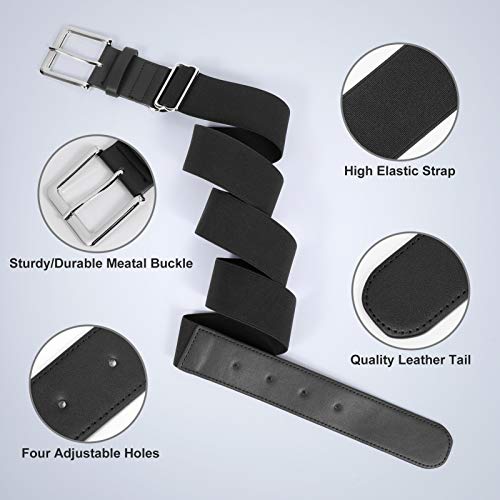 LEACOOLKEY Men Baseball Belt-Youth/Adult Baseball Belt-Baseball/Softball Uniform Men Belt Black Color(35-44 inches)