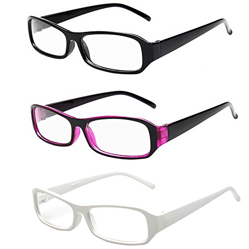 FancyG® Vintage Inspired Classic Rectangle Glasses Frame Eyewear Clear Lens 3 Pieces Set 18