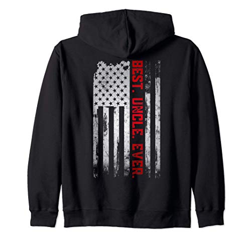 Best Uncle Ever American USA flag Father’s Day gift for Dad Zip Hoodie