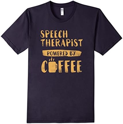 Men's Speech Therapist Powered by Coffee shirt Large Navy