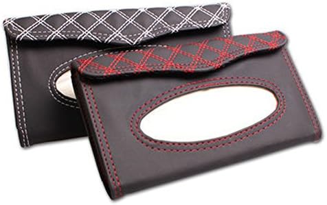 Comfspo Leather Tissue Box for Car Tempo Car and Truck Coffee Leather Visor Tissue Case Two Colors For Choice