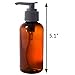 JUVITUS Amber 4 oz / 120 ml Boston Round PET Plastic Empty Bottles (BPA Free) with (12 pack, Black Lotion Pump)