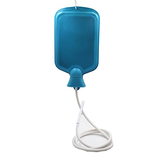 Jsentai Medical Rubber Enema Bag Kit for Colon Cleansing Reusable Colonic Kit with Soft Tube, Enema Irrigator Shower Douche for Men Women, 2 Quart (Blue) - Thumbnail 2