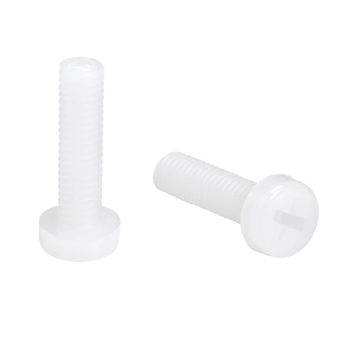 sourcing map M4x15mm Threaded Nylon Phillips Cross Pan Head Machine Screws Bolts White 50Pcs